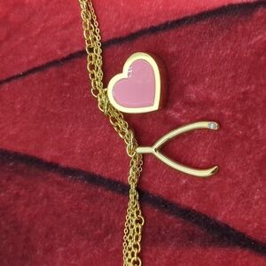 Lily Pulitzer heart wishbone necklace